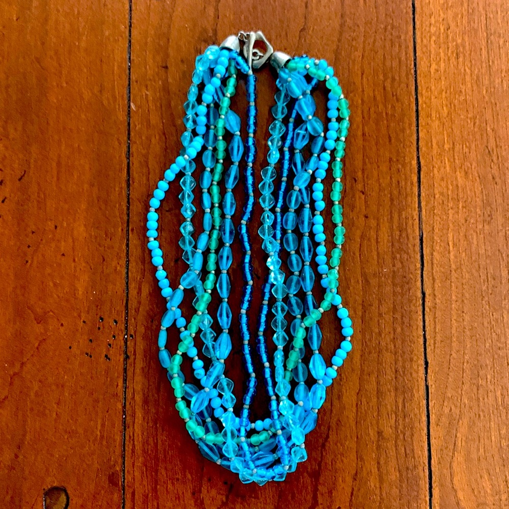 Talbots Blue and Green Beaded Necklace